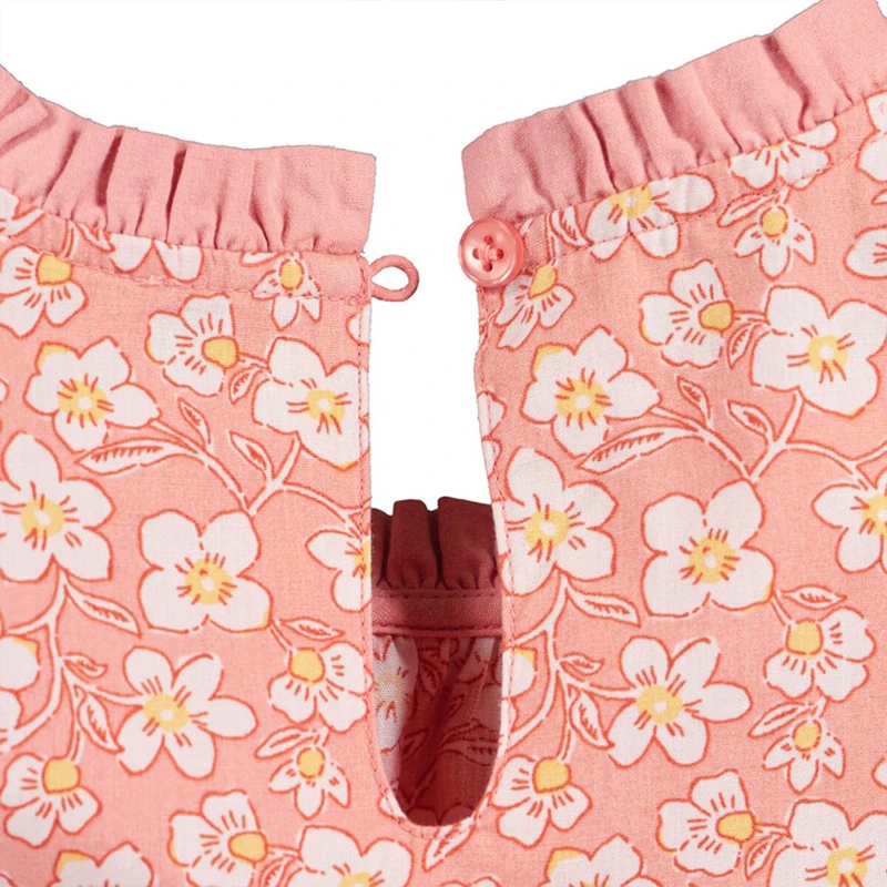 Robe d'été fleurie pour fille, sans manches en coton respirant